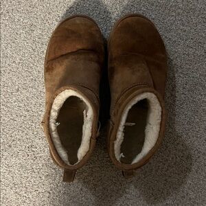 UGG Chestnut Suede Ankle Boots with Shearling